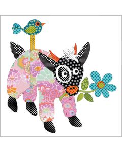 Mama Goat in PJ's - Pink - Applique