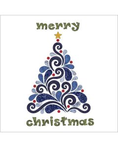 Evergreen - Panel - Batik - Blue - Applique