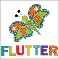 Butterfly - Retro Dotz - w/ letters - Applique