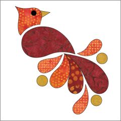 Christmas Cardinal - Batik - Applique