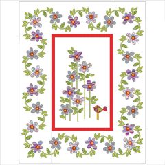 Daisy Dotz - Large - Grey/Purple - Applique Quilt