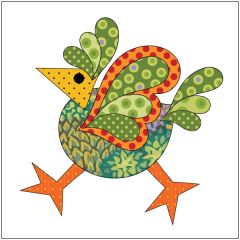 Funky Chicken - Green Dotz - Applique