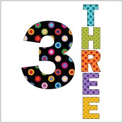 Growing Up - Three - Black - Applique