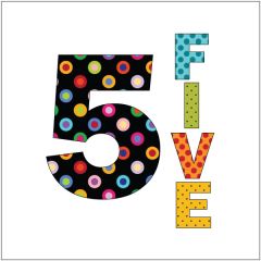 Growing Up - Five - Black - Applique