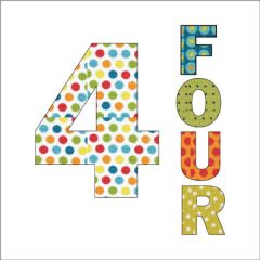 Growing Up - Four - White - Applique