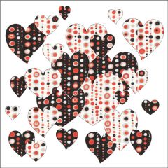 Bohemian Chic - Hearts - Black and White - Applique