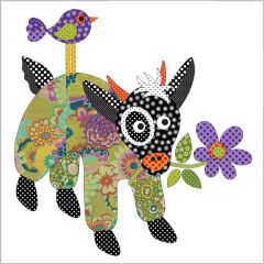 Mama Goat in PJ's  - Green - Applique