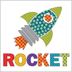 Rocket - w/ Letters - Applique