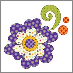 Flower - Purple Dotz - Applique