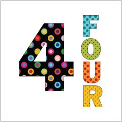 Growing Up - Four - Black - Applique