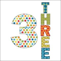 Growing Up - Three - White - Applique