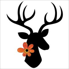 Stag - Black - Applique