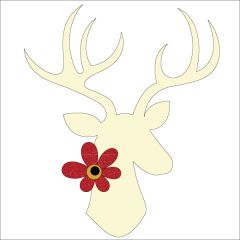 Stag - White - Applique