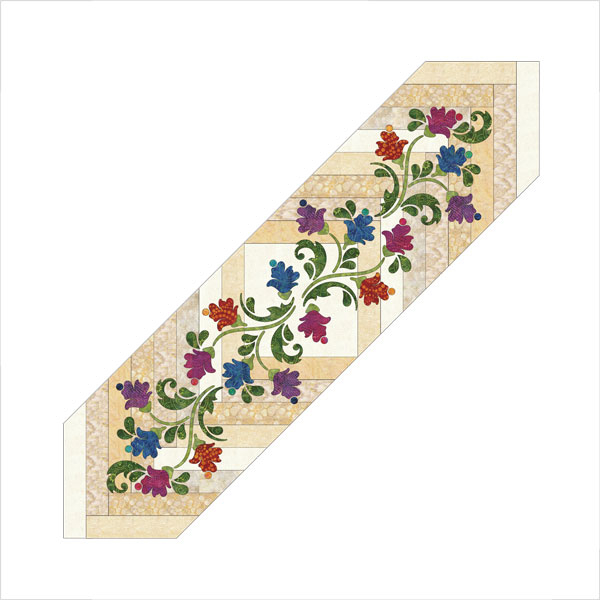 Blossoms Braided - Table Runner - Applique