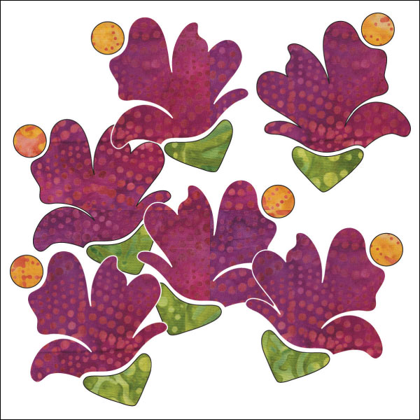 Bohemian Chic - Blossoms - Batik - Fuchsia - Applique