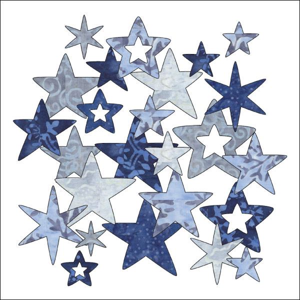 Bohemian Chic - Stars - Batik - Applique