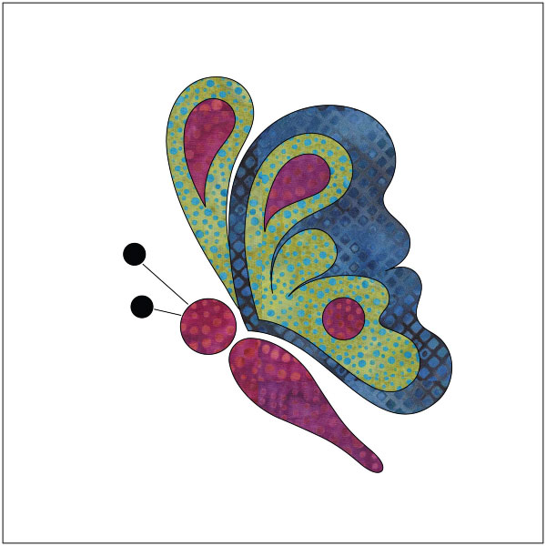 Butterfly Bliss - Side View - Applique
