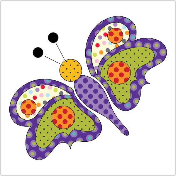 Butterfly - Purple Dotz - Applique
