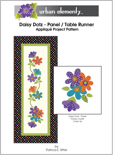 Daisy Dotz - Panel / Table Runner - Applique Project Pattern