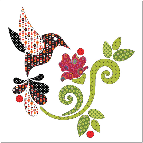 Hummingbird - Dotz - Applique Set