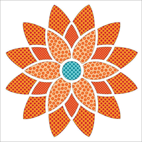 Mandala - Orange - Applique