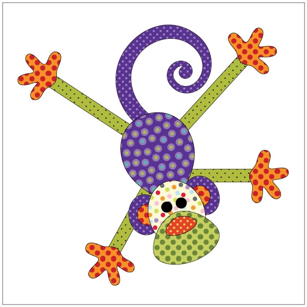 Monkey Tales - Purple Dotz - Applique