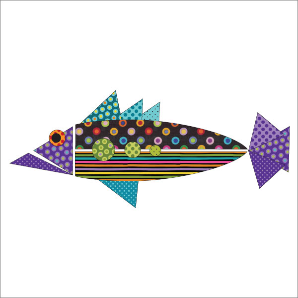 Origami Fish - Purple - Applique