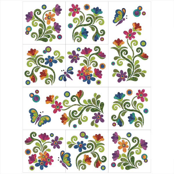 Radiant Garden - 4 Seasons - 10 Block Set - Applique Quilt