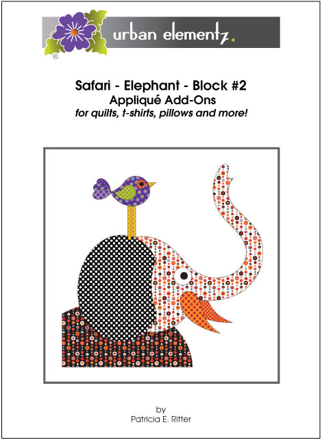 Safari - Elephant - Block #2 - Applique Add-On Pattern