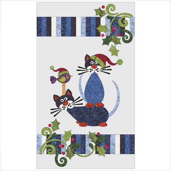 Santa Claws with Garland - Applique Quilt - Batik