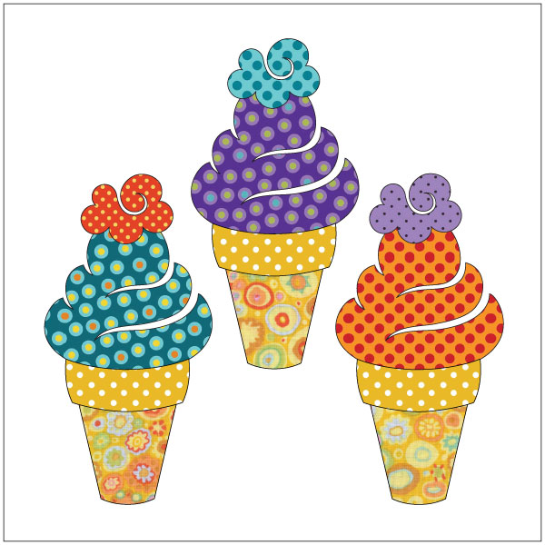 Sweet Treats - Ice Cream Cones - Applique