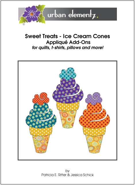 Sweet Treats - Ice Cream Cones - Applique Add-On Pattern  