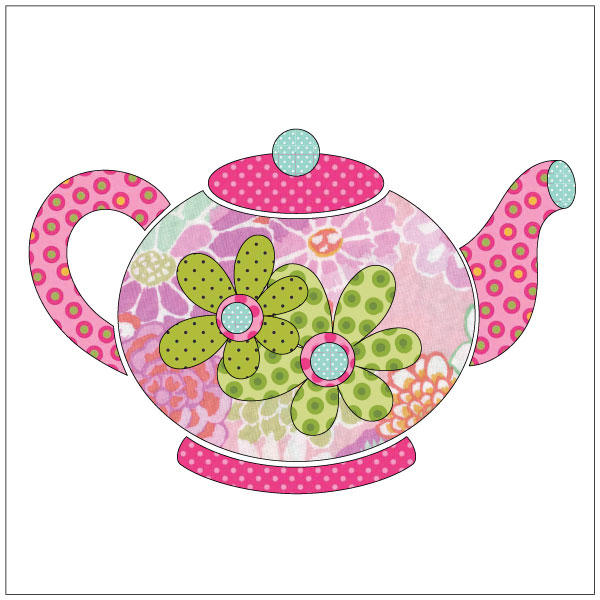 Tea Party - Tea Pots - Pink - Applique