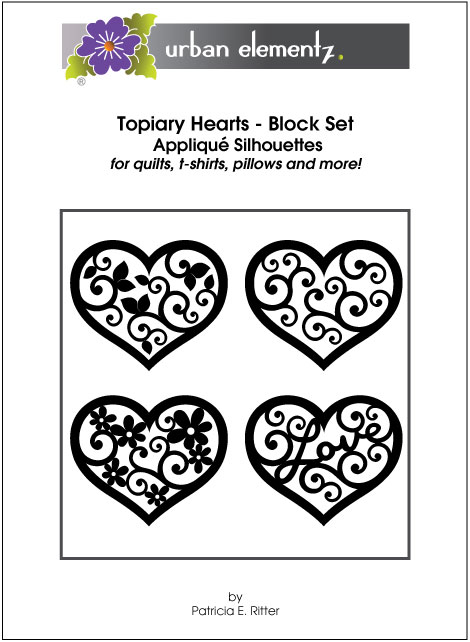 Topiary Hearts - Block Set - Silhouettes - Applique Add-On Pattern