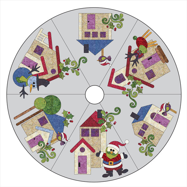 Winter Wonderland - Tree Skirt - 6 Block Set - Applique